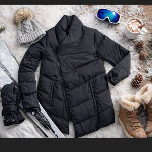 Carbon38 Goose Down Asymmetric Puffer Coat Black Small - Read